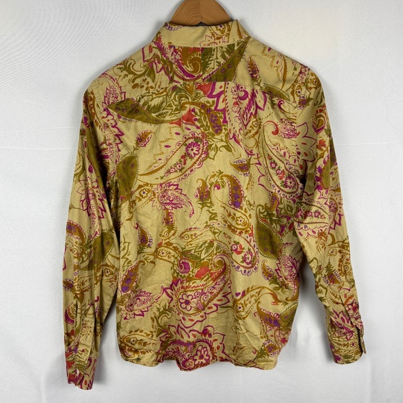Lauren Ralph Lauren Womens Long Sleeve Button Up Shirt Top Sz LP Classic Office - Picture 3 of 8